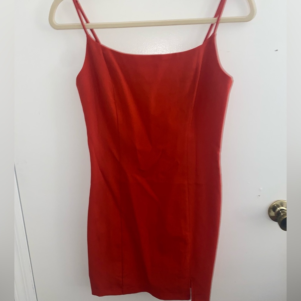 Red mini dress